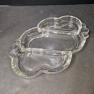 1939-55 Duncan and Miller Canterbury Clear Teardrop Glass Divided Serving Dish